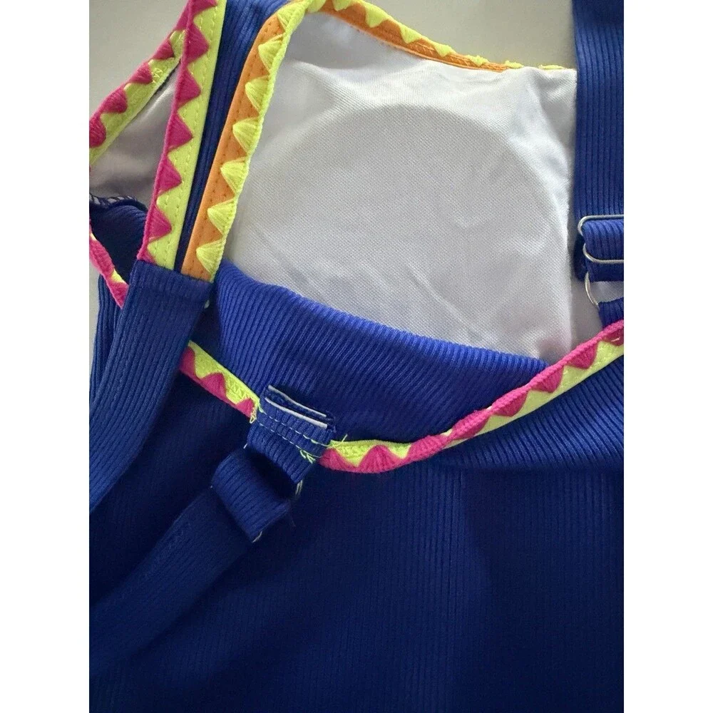 Girls Swimsuit One Piece Swimsuit Solid royal blue Colorful Contrast size 13-14